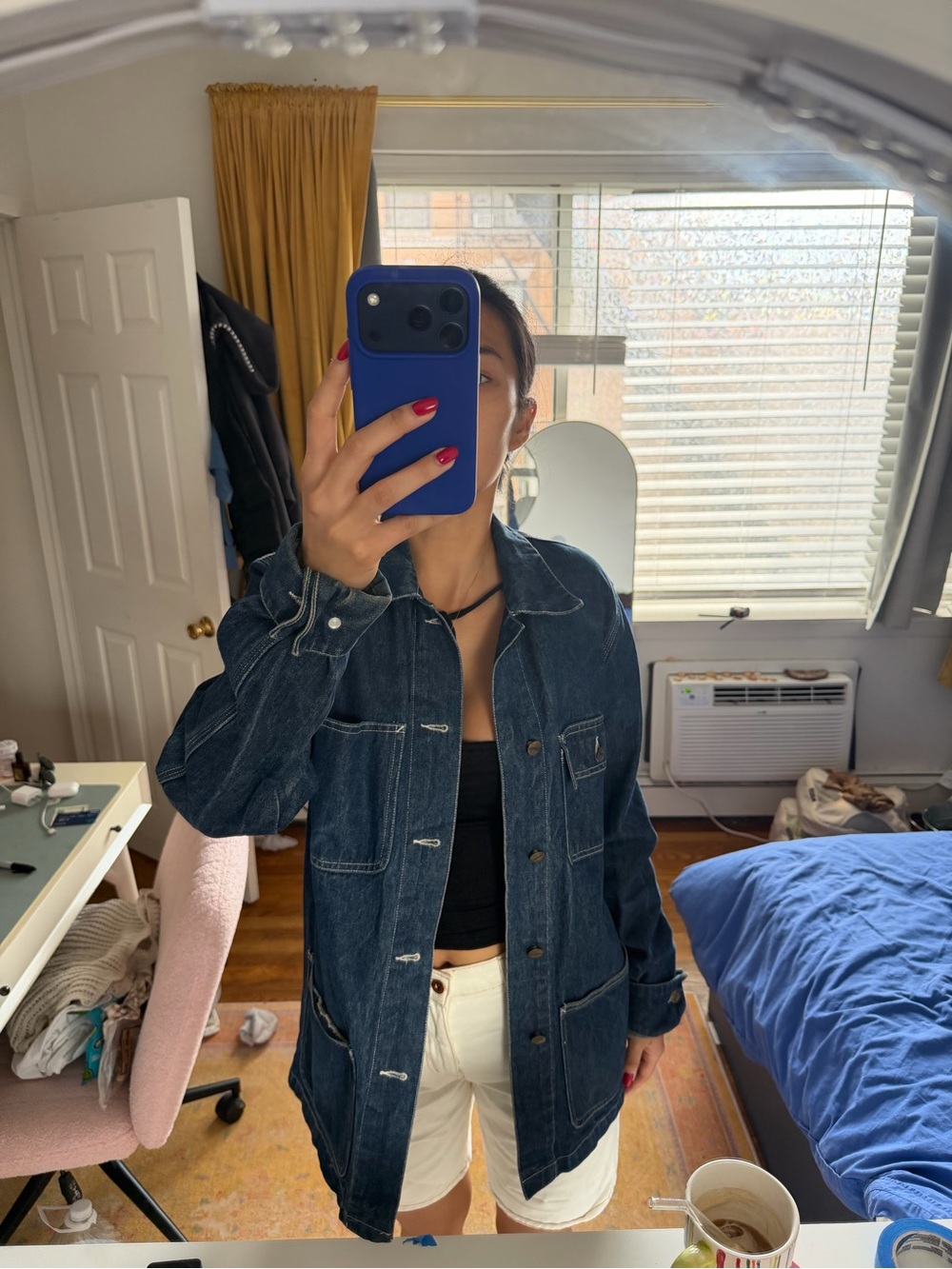 Vintage Carhartt Dark Blue Denim Utility/ Chore Jacket - Women